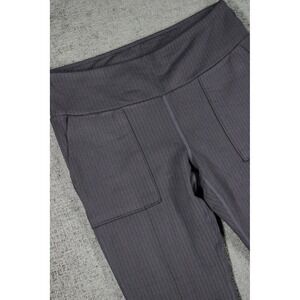 Mondetta Womens Herringbone Fleece Lined Leggings Purple Grey Pockets Size L